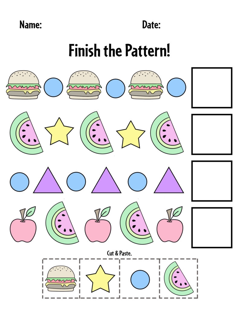 Free Printable Preschool Pattern Worksheets