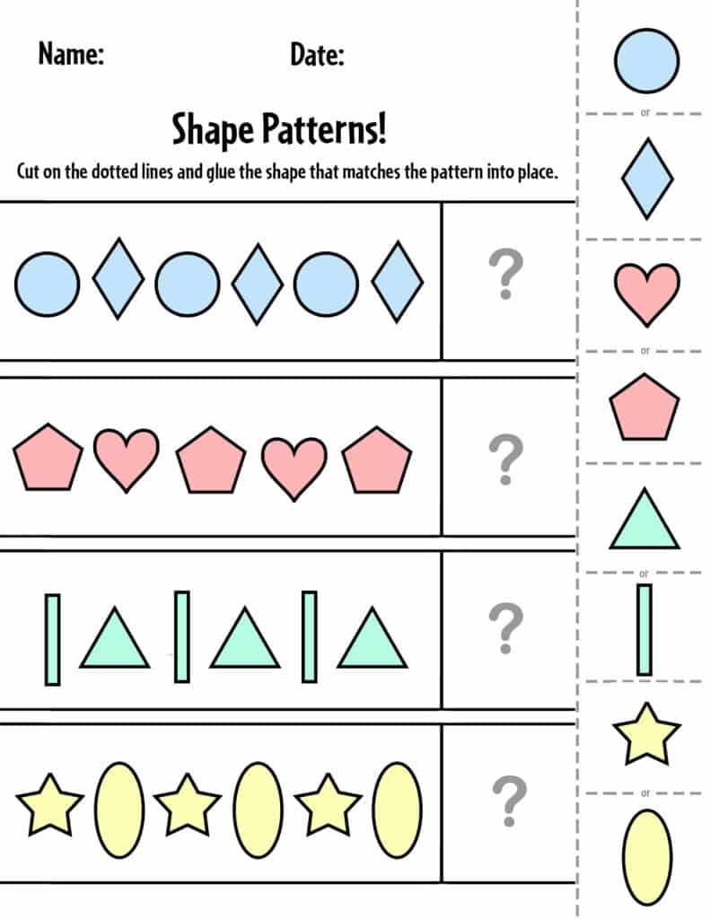 Free Printable Pattern Worksheets For Preschool The Hollydog Blog Worksheets Library