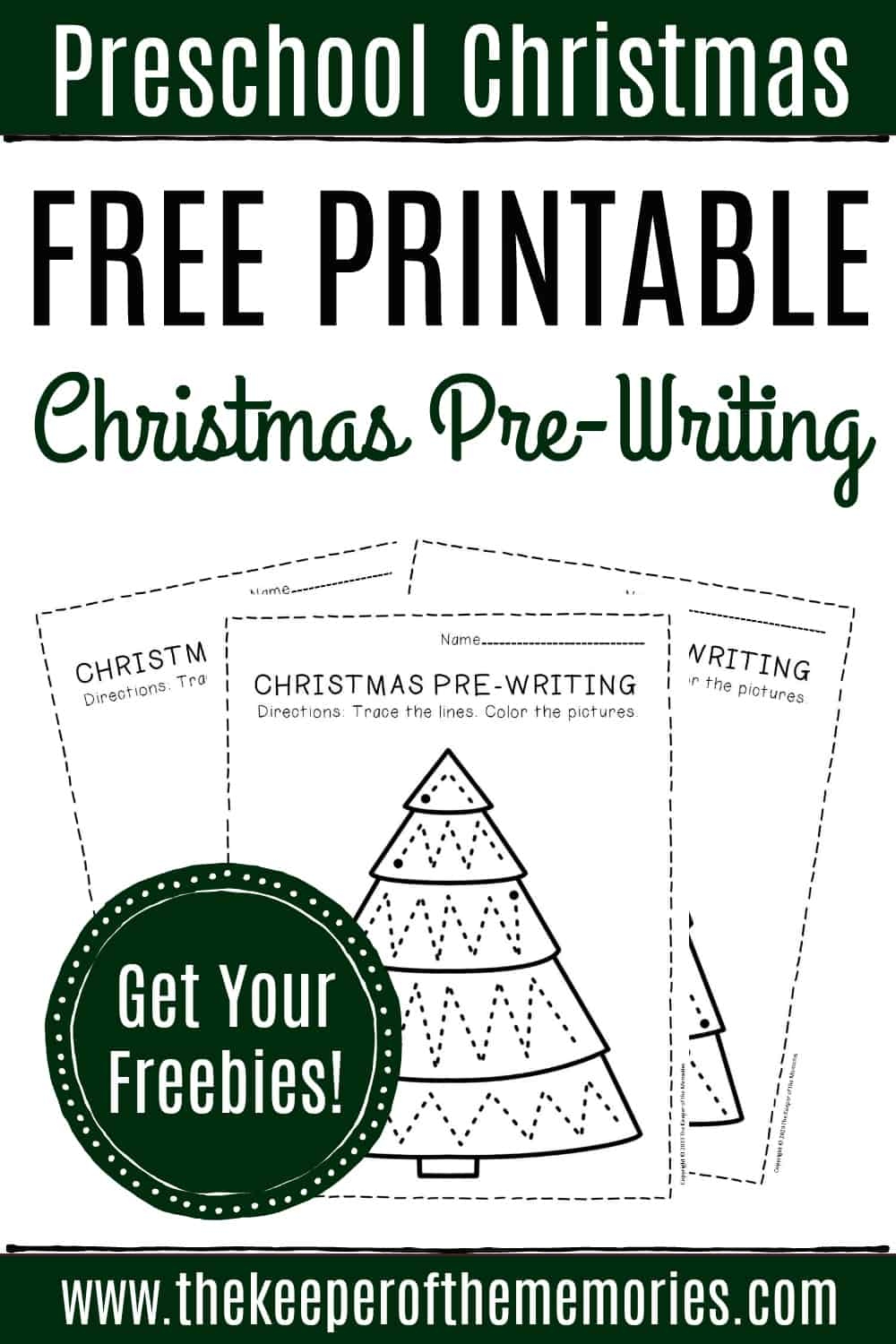Free Printable Pre Writing Christmas Preschool Worksheets