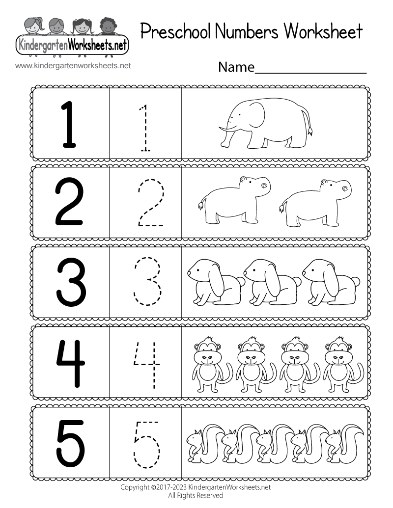 Printable Number Worksheets For Preschool