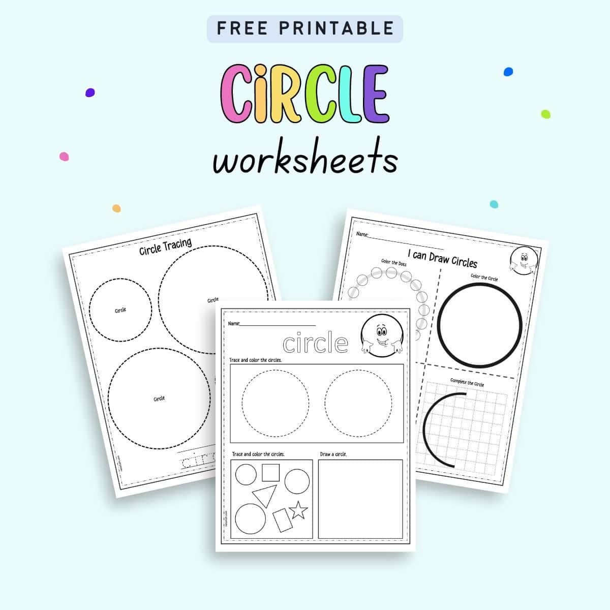 free printable worksheet for preschool shapes circles