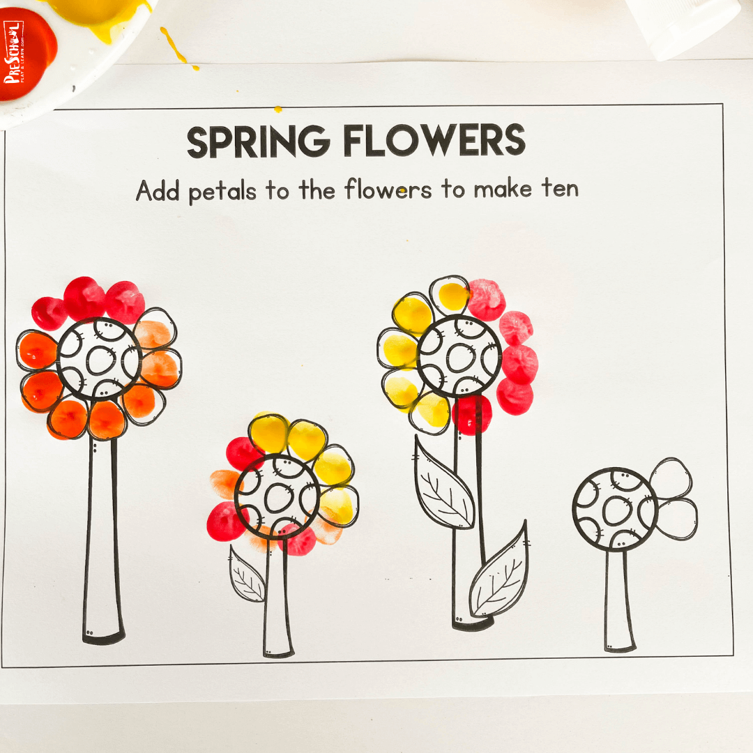 flower worksheets for preschool printable