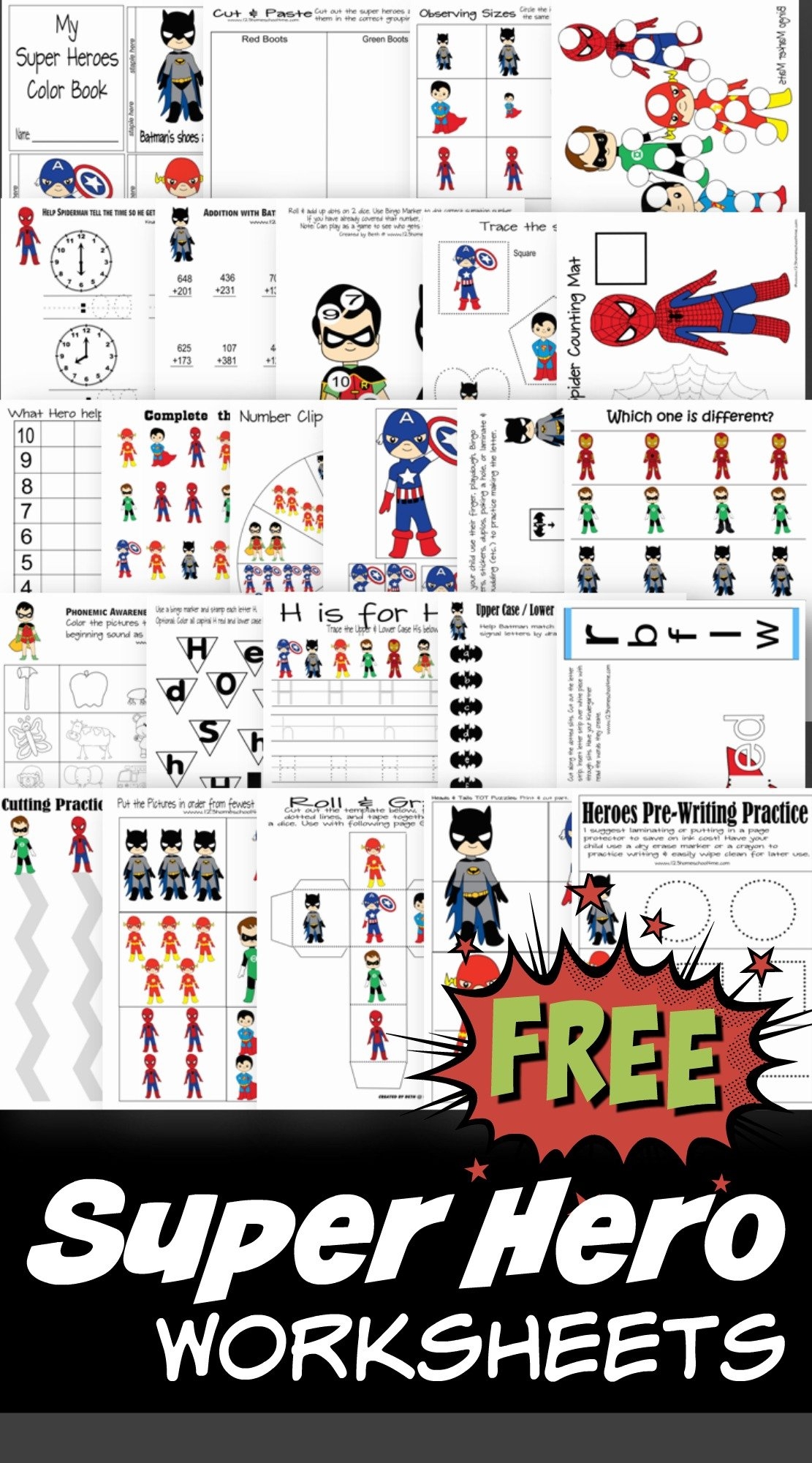 Printable Superhero Worksheets For Preschool