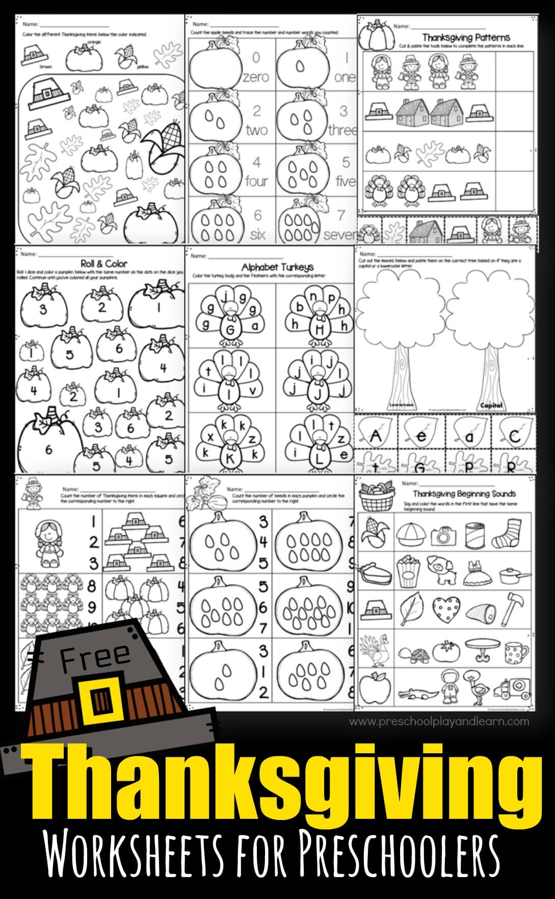 Preschool Thanksgiving Worksheets Free Printables