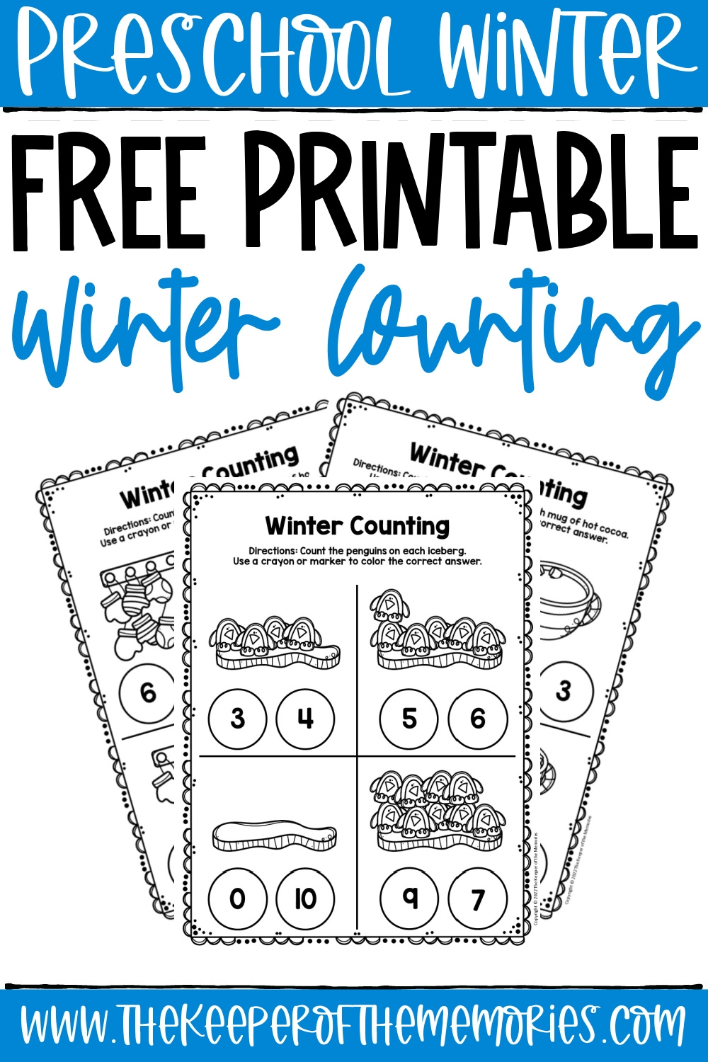 Free Printable Winter Counting Worksheets The Keeper Of The Memories