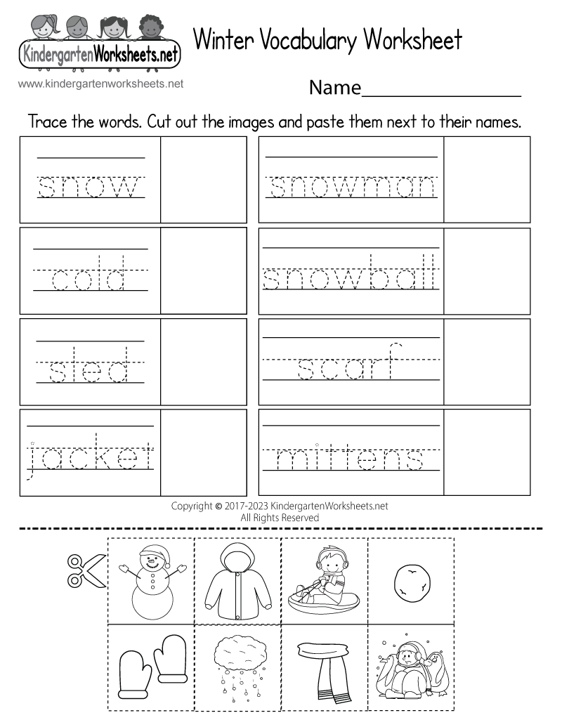 printable winter worksheets for preschoolers
