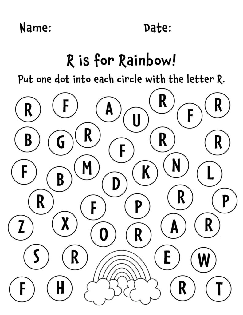 Free Printable Preschool Rainbow Worksheets