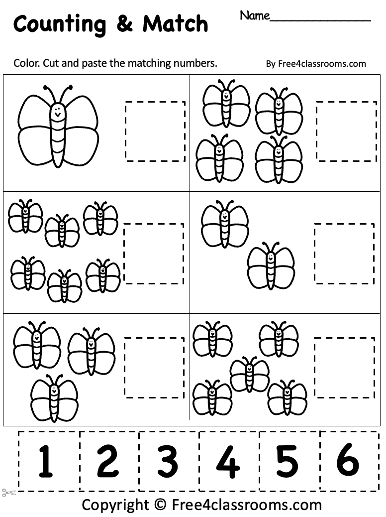 preschool counting worksheets printable