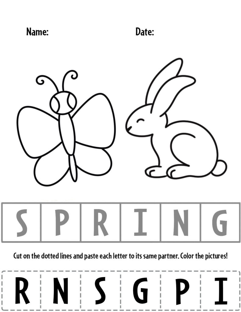 Preschool Printable Spring Worksheets