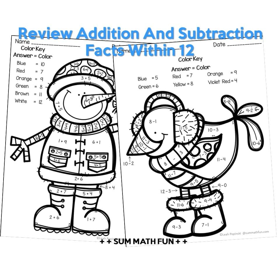 Free Winter Math Worksheets Summathfun Free Winter Math Worksheets Summathfun