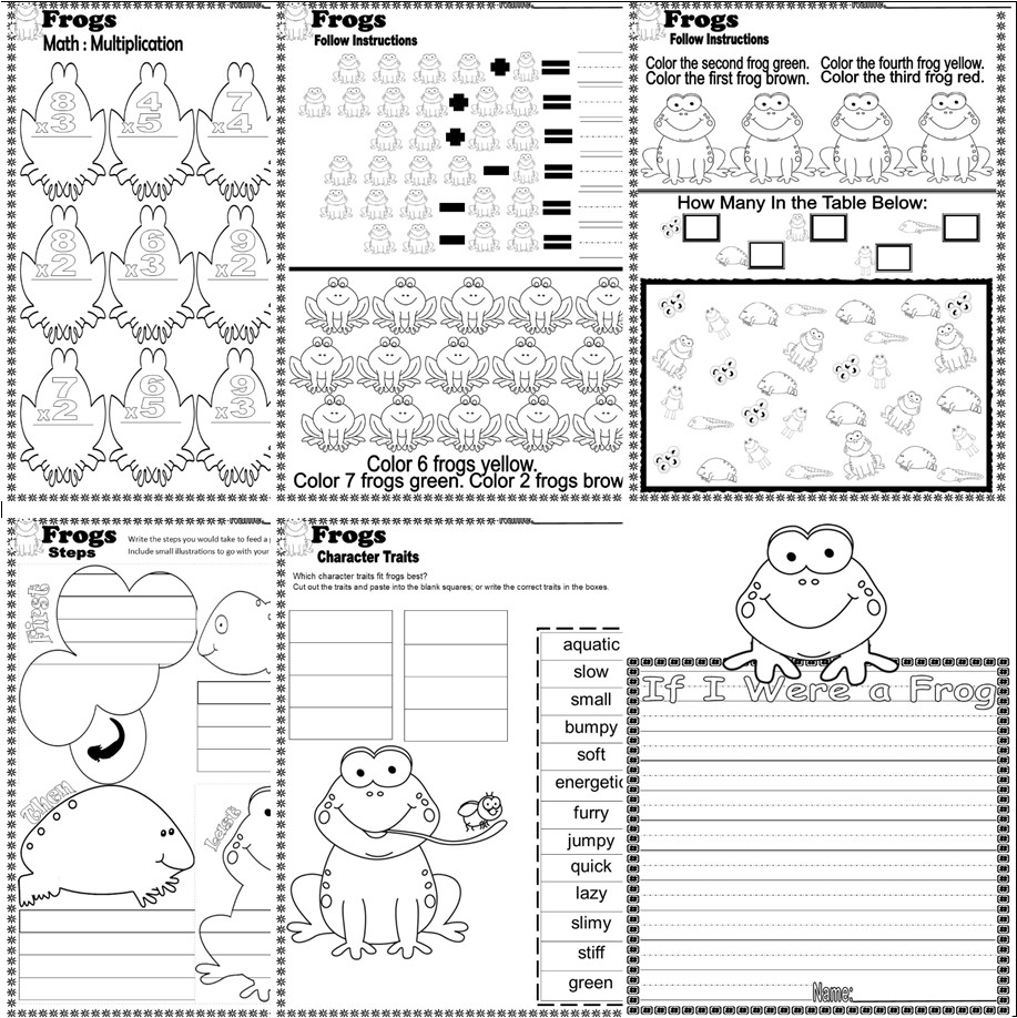 free printable frog math worksheets for preschoolers