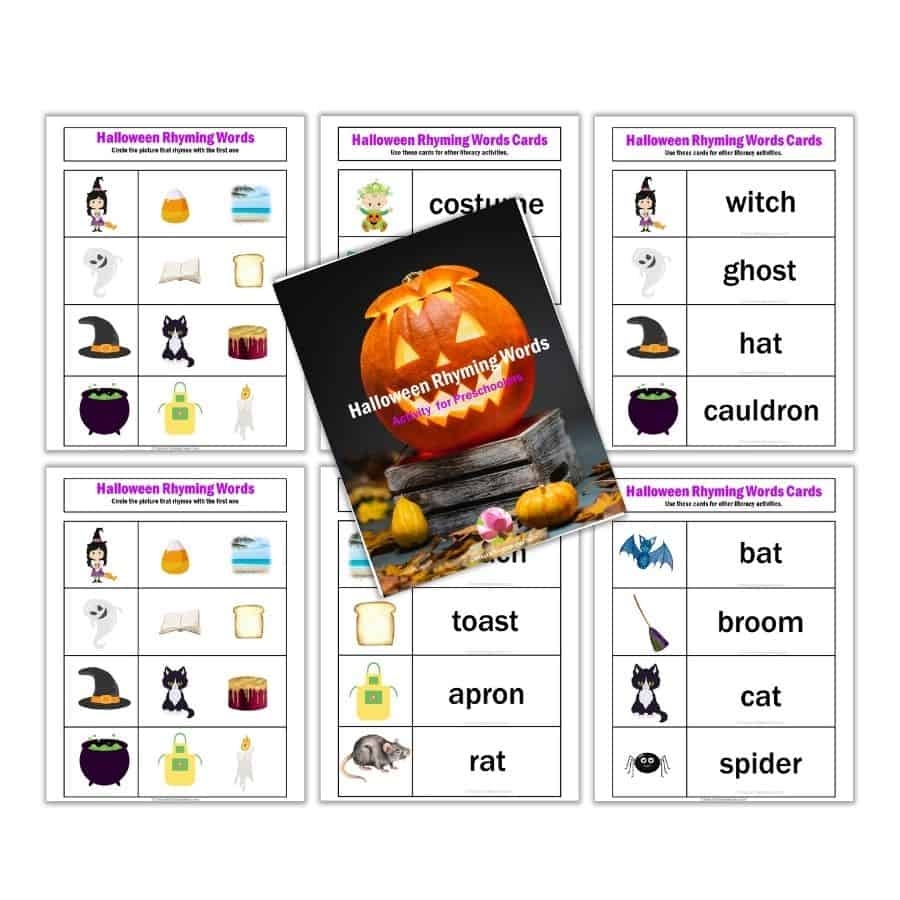 Free Printable Halloween Preschool Rhyming Worksheets