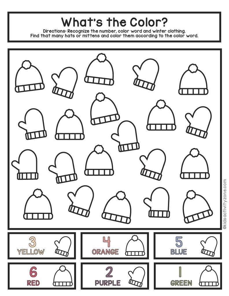 free printable winter themed preschool math worksheets