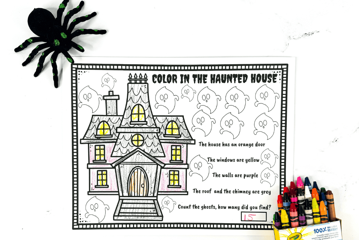 Haunted House Coloring Page Free Printable 