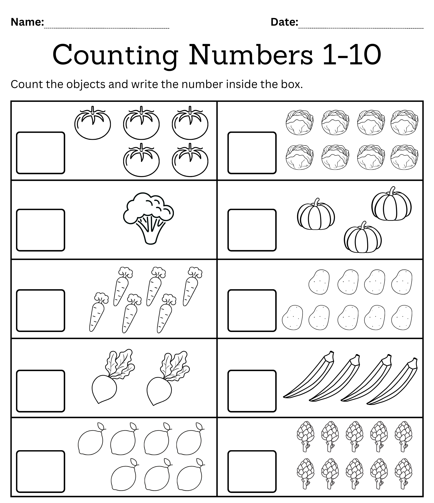 Printable Counting Worksheets For Preschoolers