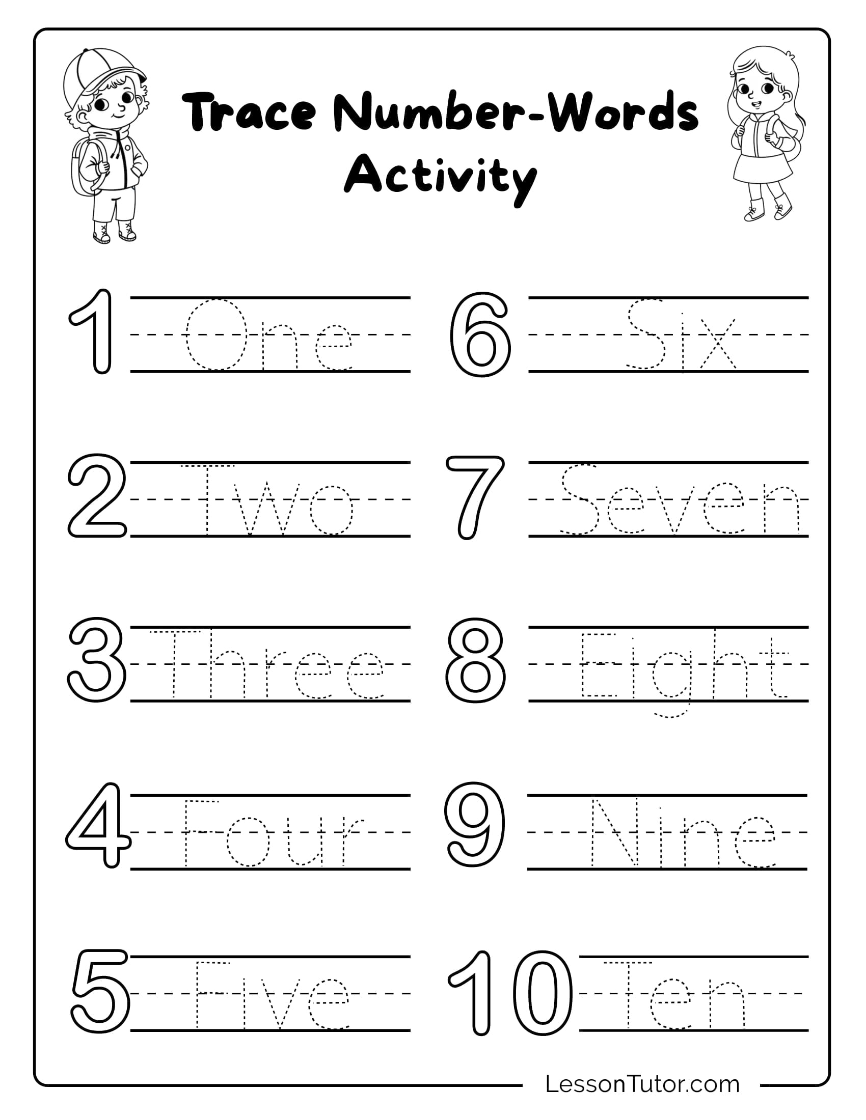 Kindergarten Numbers In Words 1 30 Worksheets Free Coloring Pages PDF Printables And Worksheets Lesson Tutor