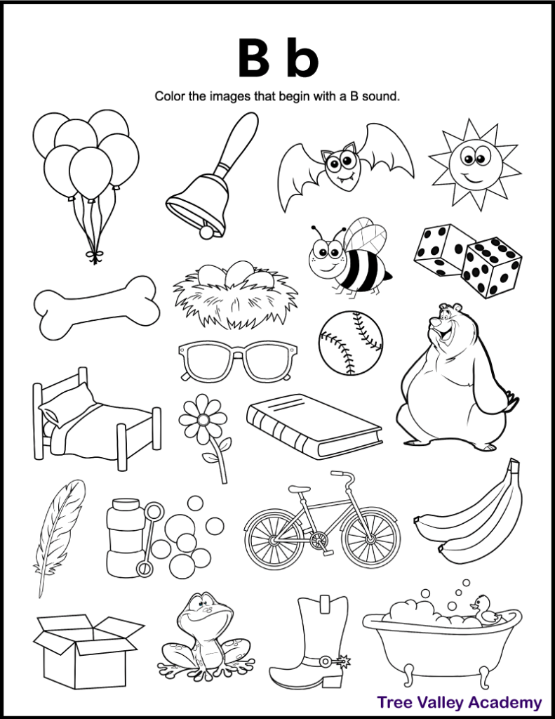 printable letter b preschool worksheets