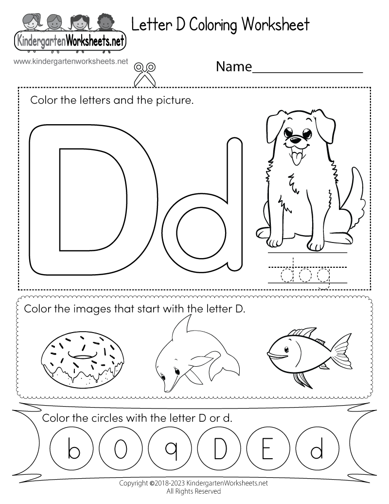 Free Printable Letter D Worksheet For Preschool