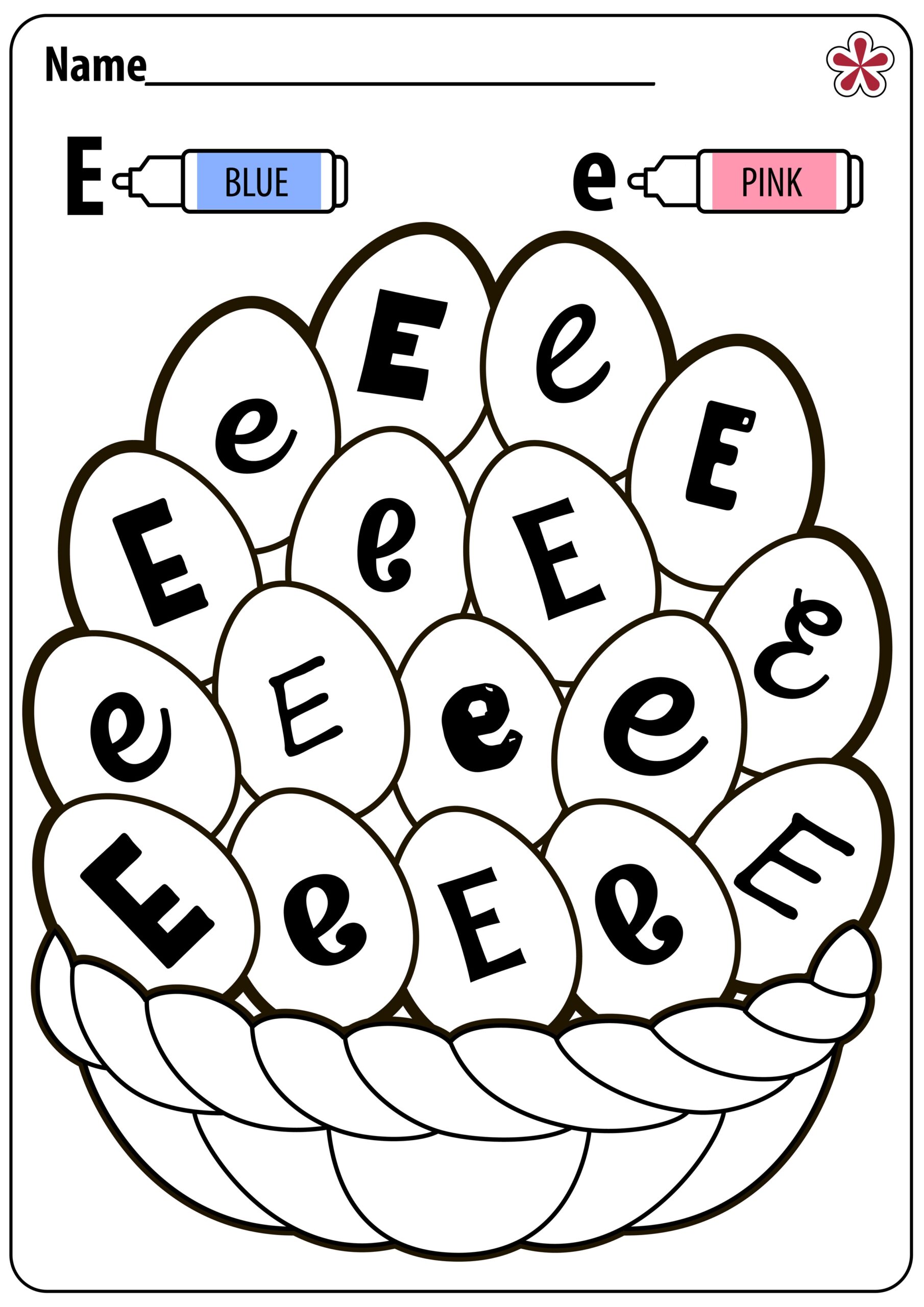 printable letter e worksheets for preschool