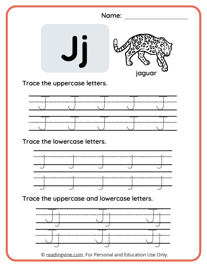 free printable letter j worksheets for preschool