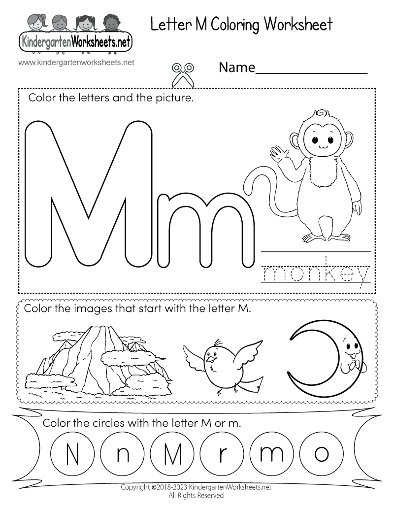 Letter M Worksheets Preschool Printable