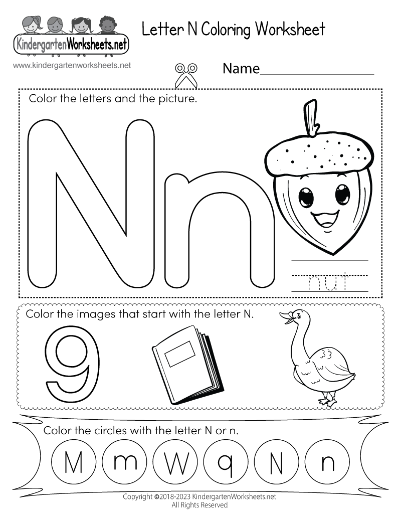 Free Printable N Worksheet For Preschoolers