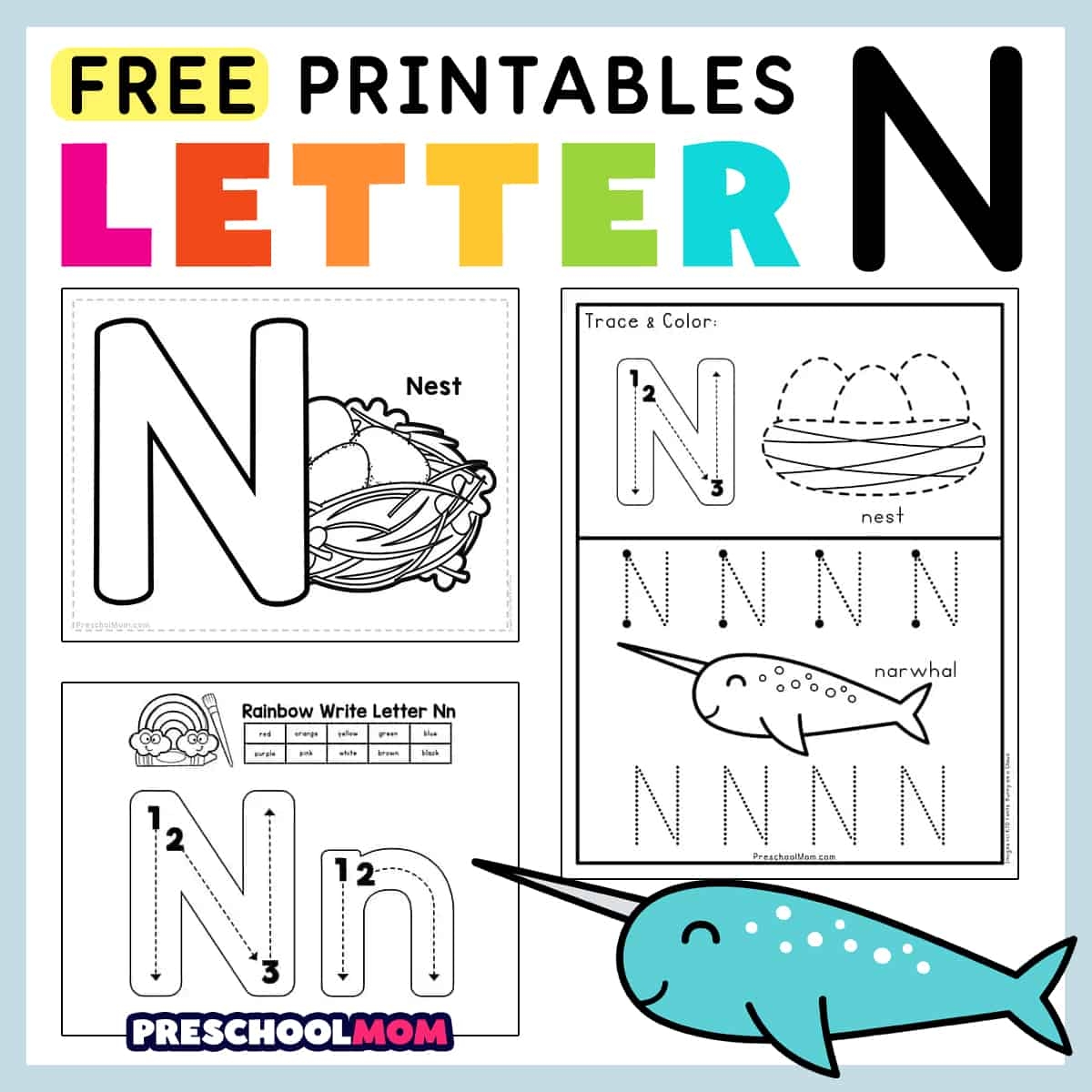 Preschool Printable Writing Worksheets Letter N