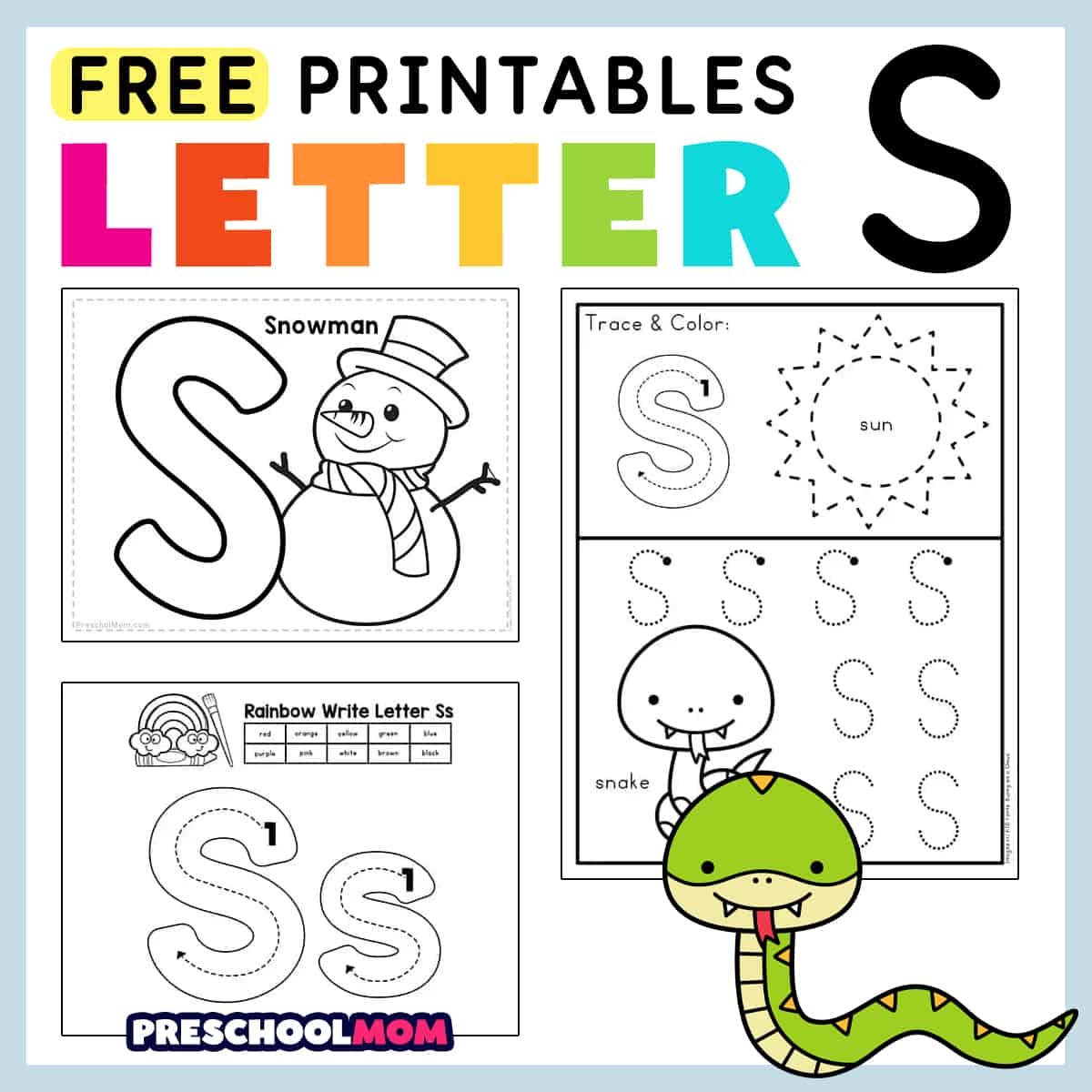 Letter S Printable Worksheets Preschool