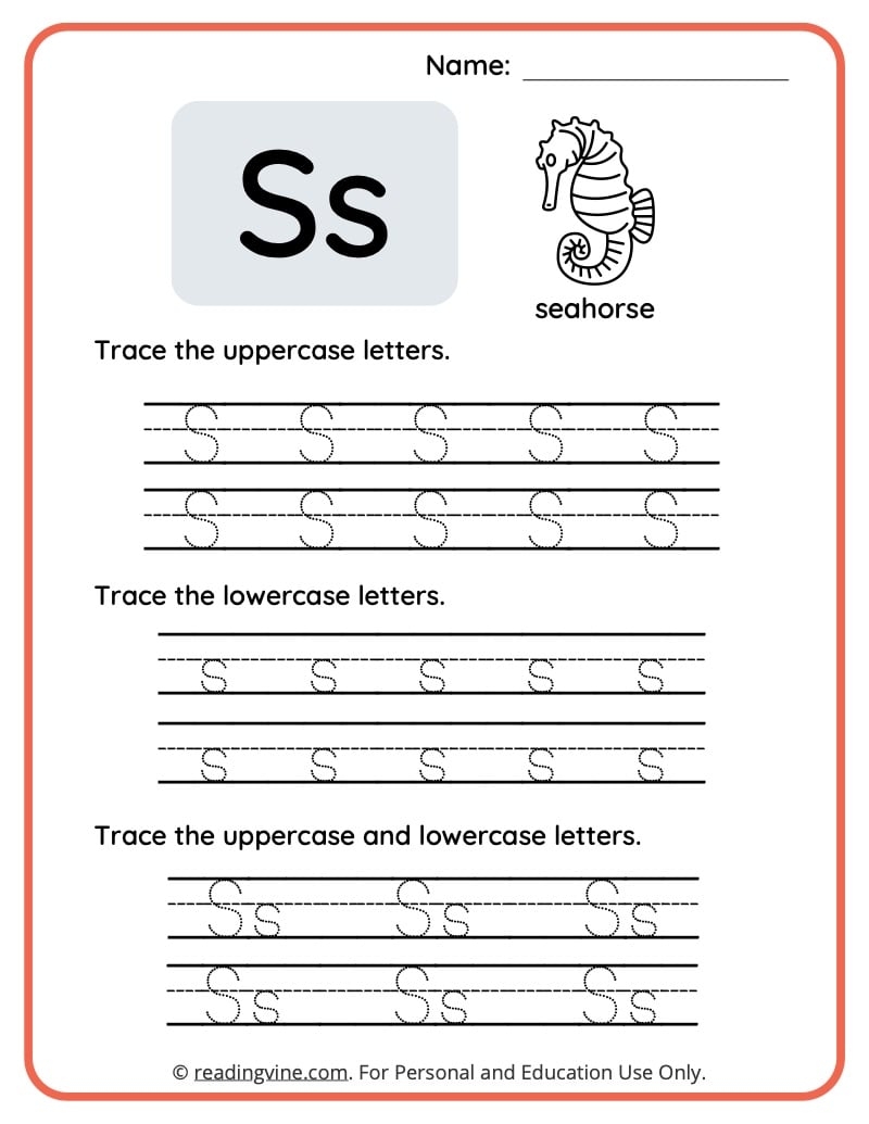 letter s printable worksheets preschool free