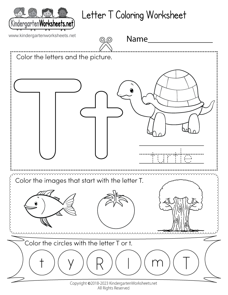 Free Printable Preschool Letter T Worksheets