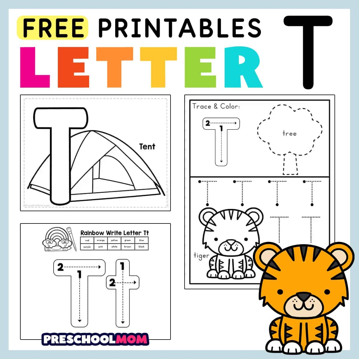 Preschool Free Printable Letter T Worksheet