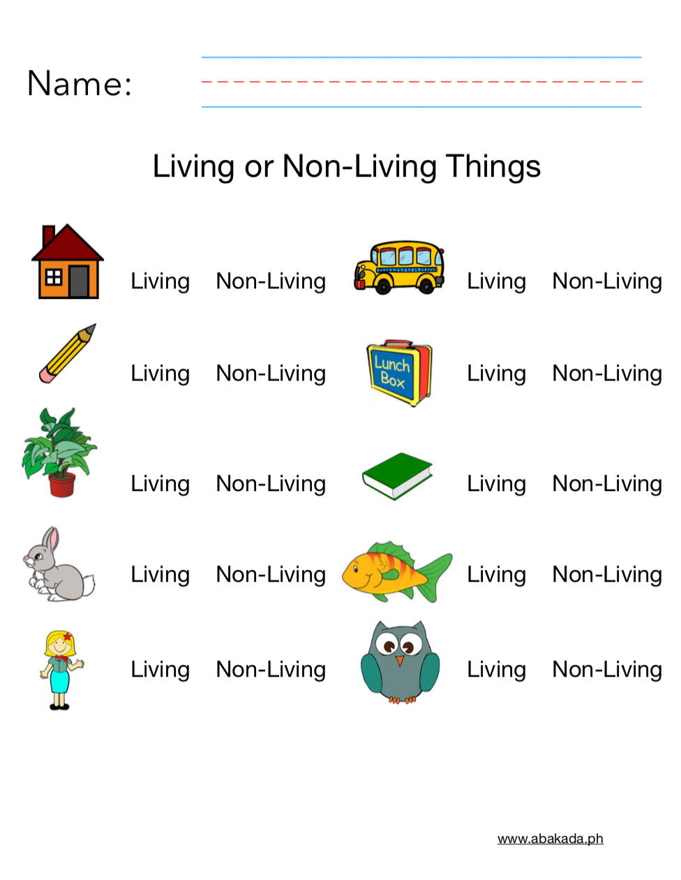Living And Non Living Worksheet Science Printable Worksheets Living And Non Living Worksheet Science Printable Worksheets