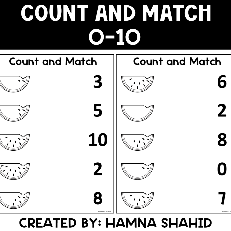 Matching Numbers To Quantities 0 10 Made By Teachers