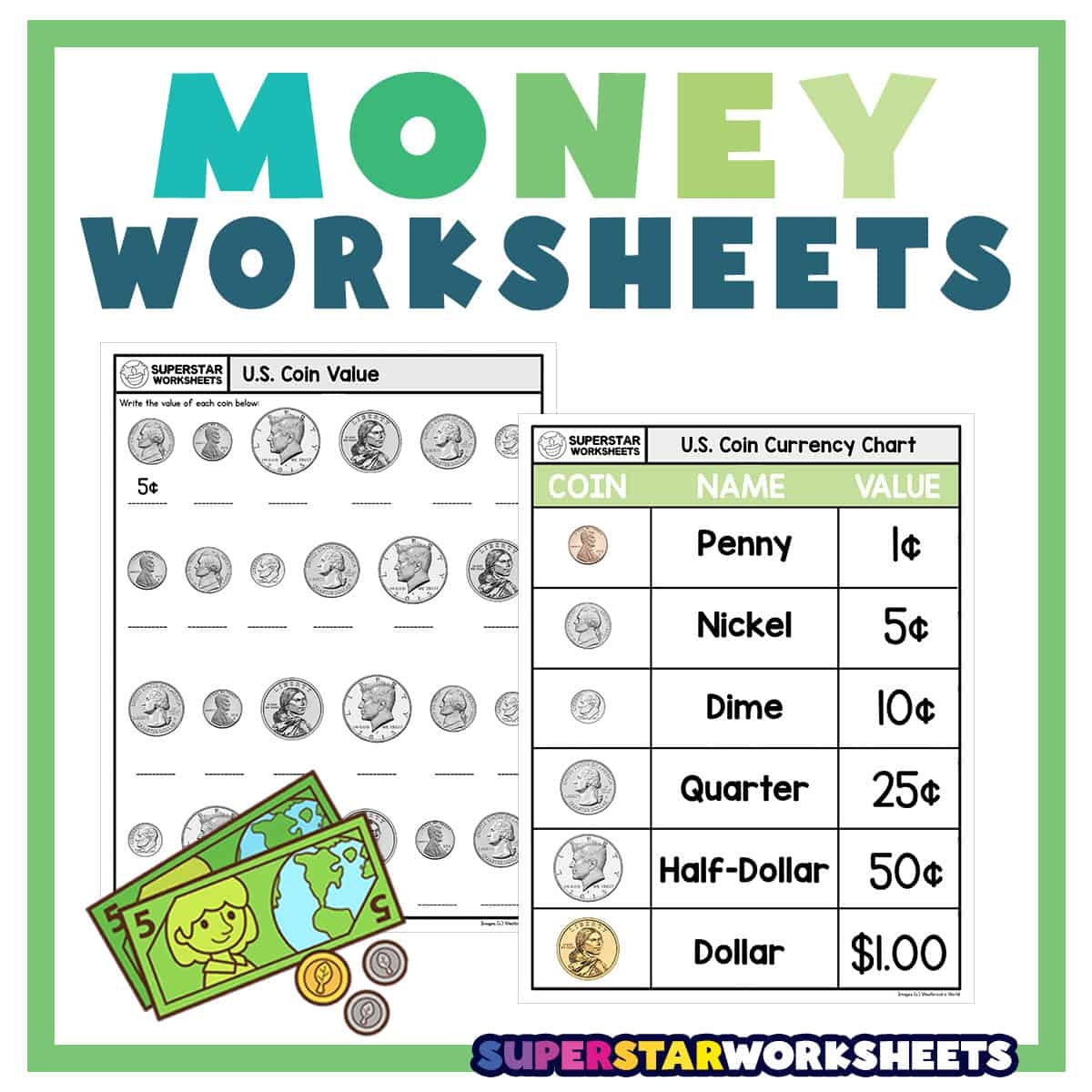 preschool money worksheets and printables