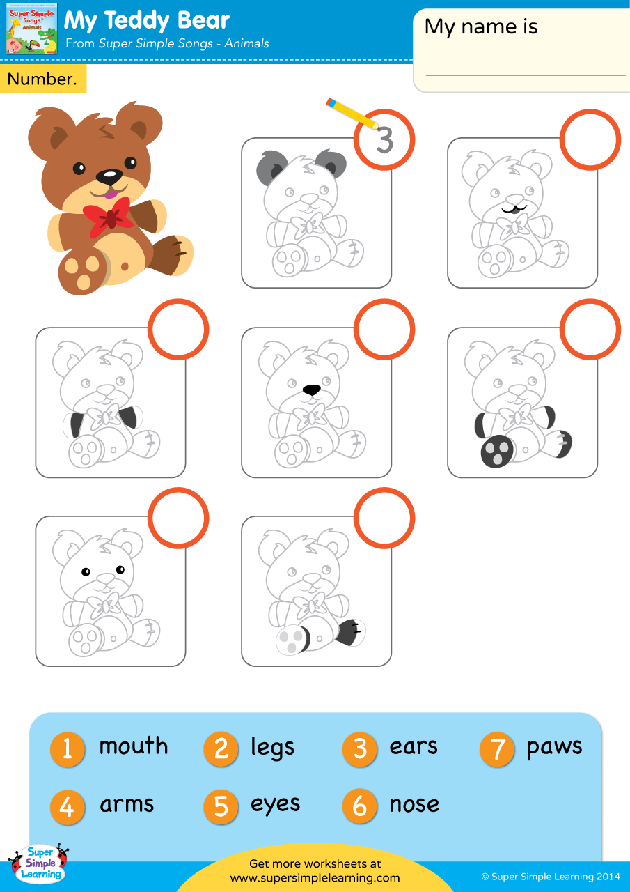 My Teddy Bear Worksheet Write The Number Super Simple