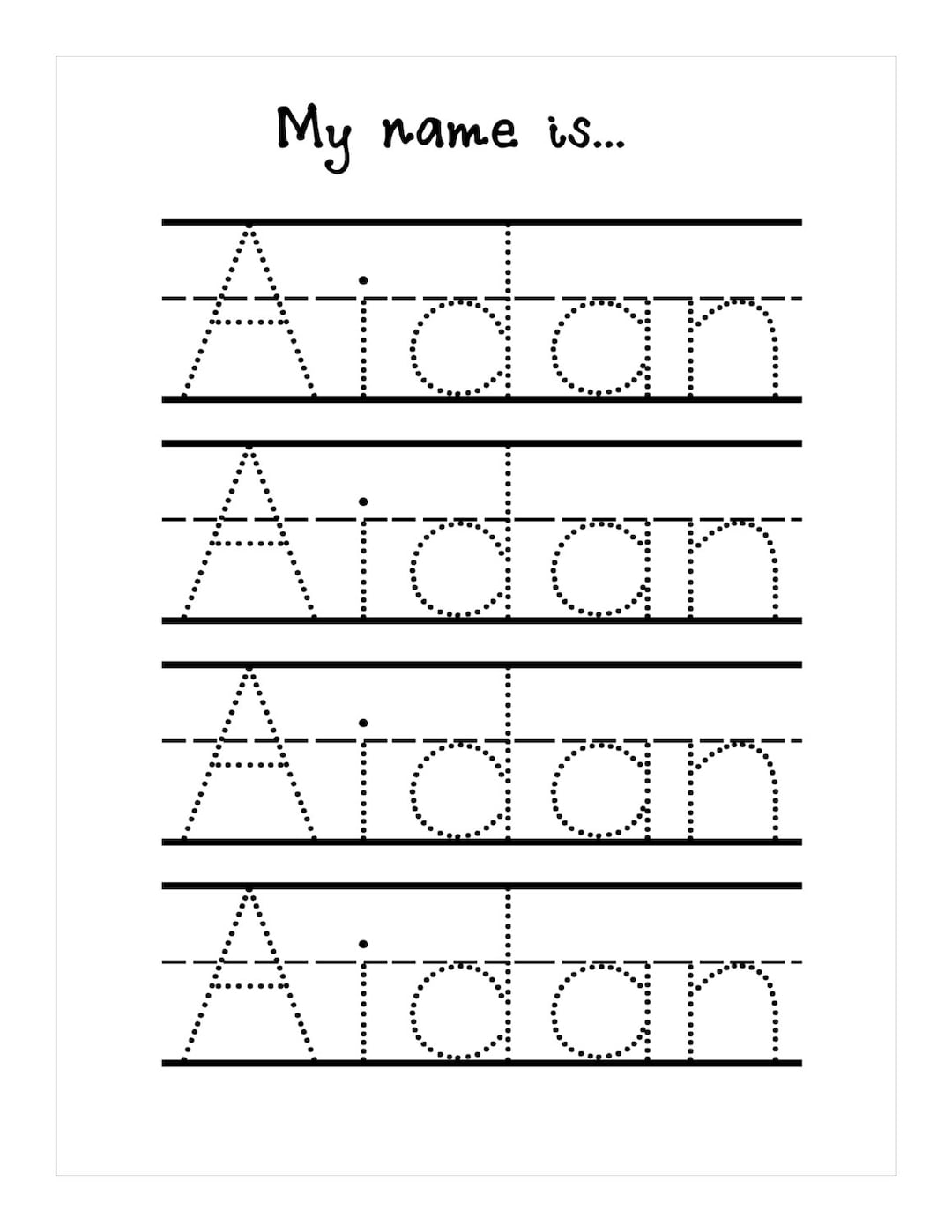 Printable Name Tracing Worksheets For Preschoolers