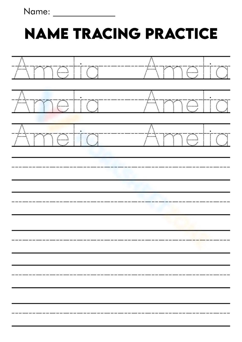 Free Printable Name Tracing Worksheets For Preschoolers