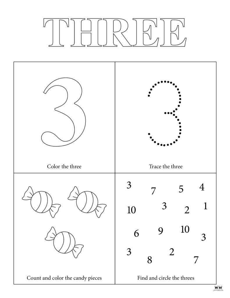 Number 3 Tracing Worksheets 15 FREE Pages Printabulls Worksheets Library