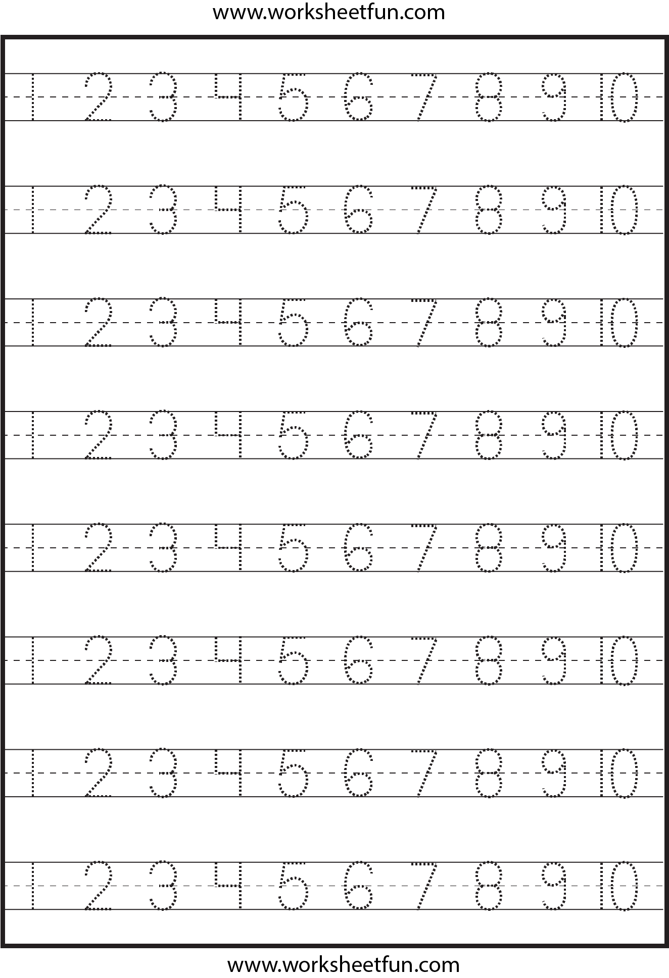 Printable Number Tracing Worksheets For Preschoolers
