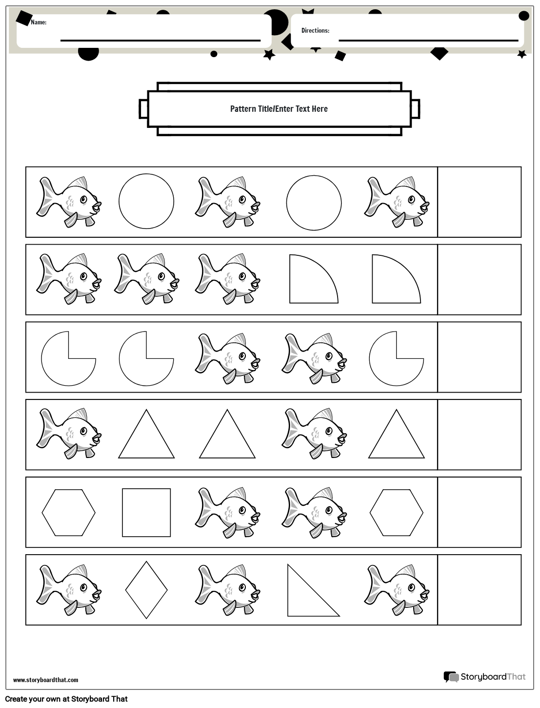 free printable preschool pattern worksheets