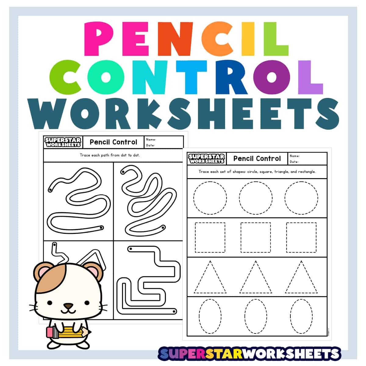 Pencil Control Worksheets Superstar Worksheets