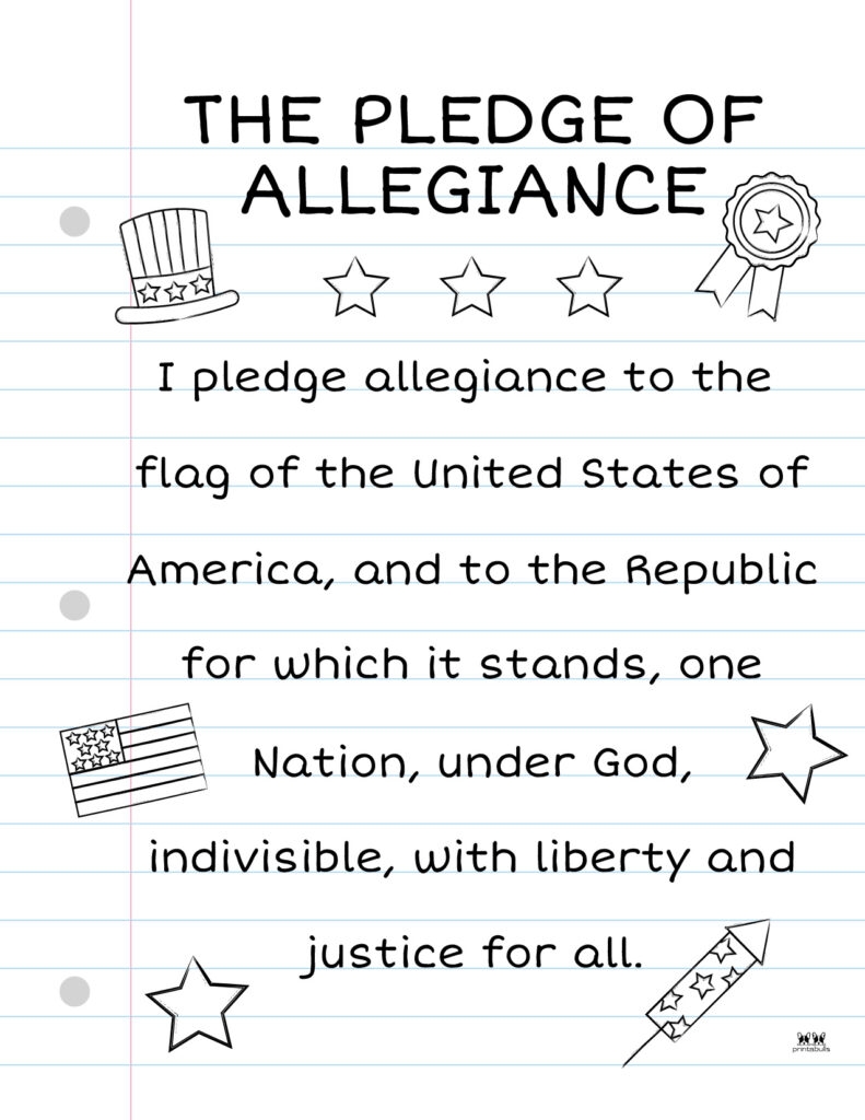 Pledge Of Allegiance Printable Worksheet Preschool