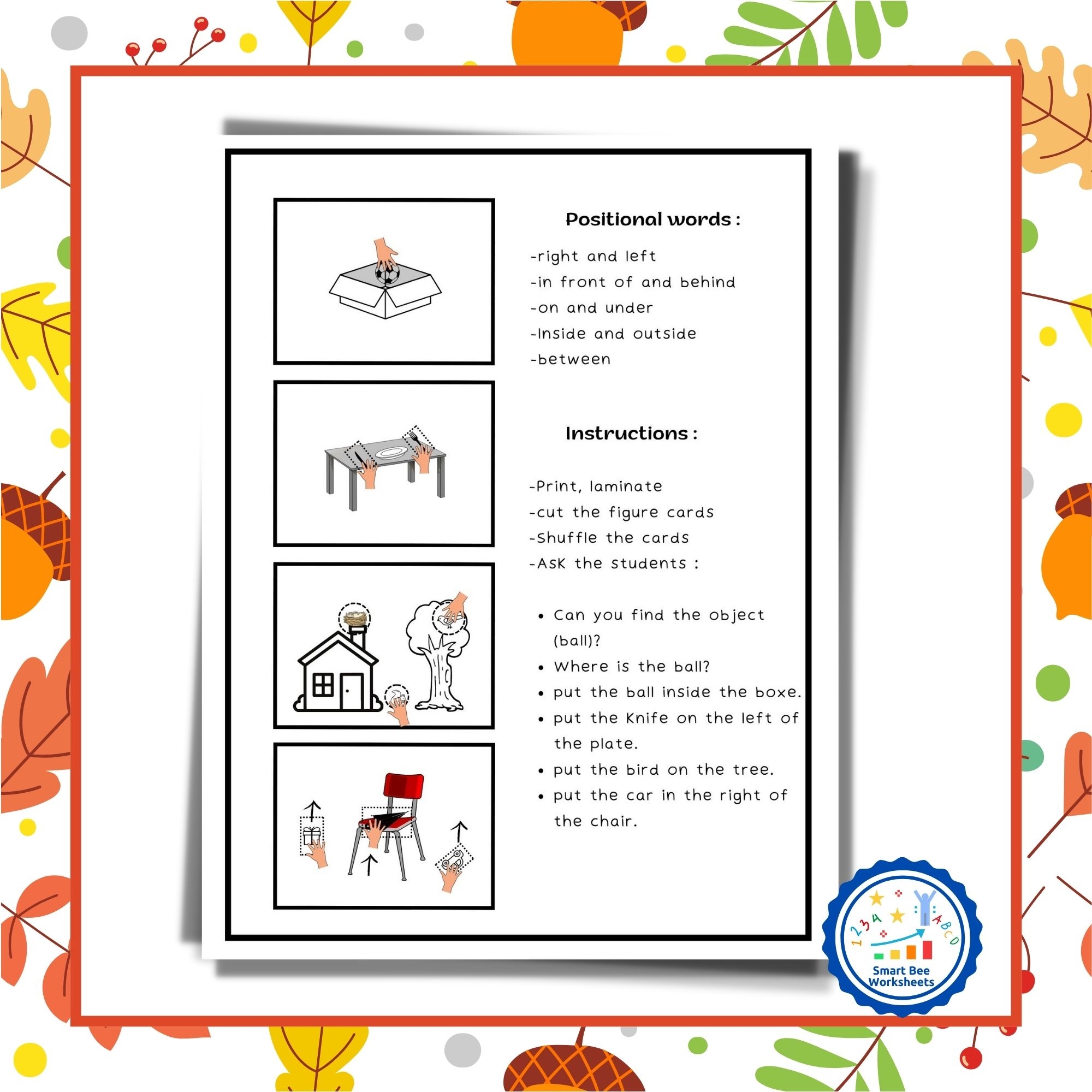 Positional Words For Preschool Pre K Kindergarten Math Special Education Made By Teachers
