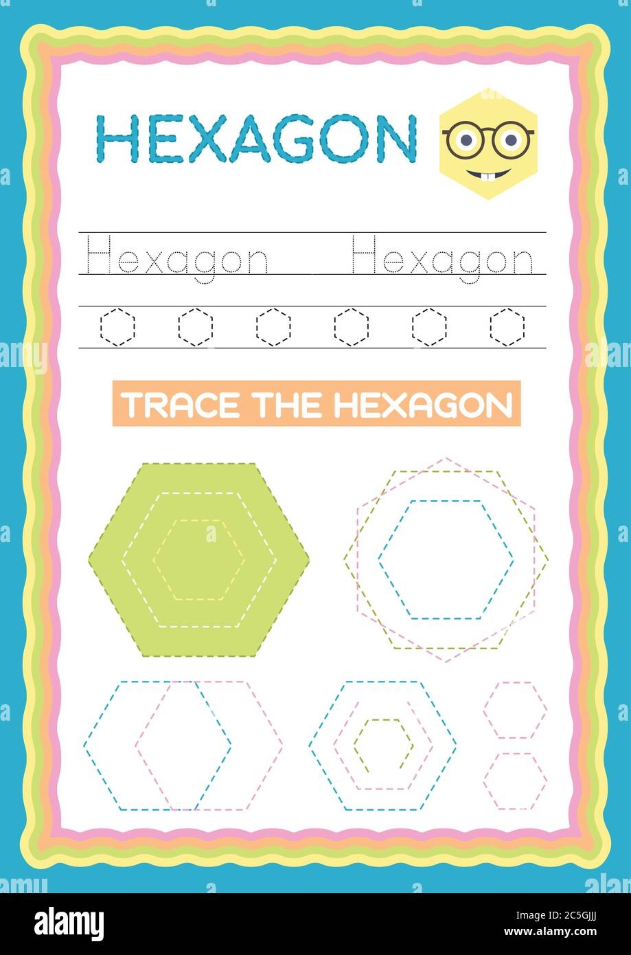 preschool hexagon printable worksheets