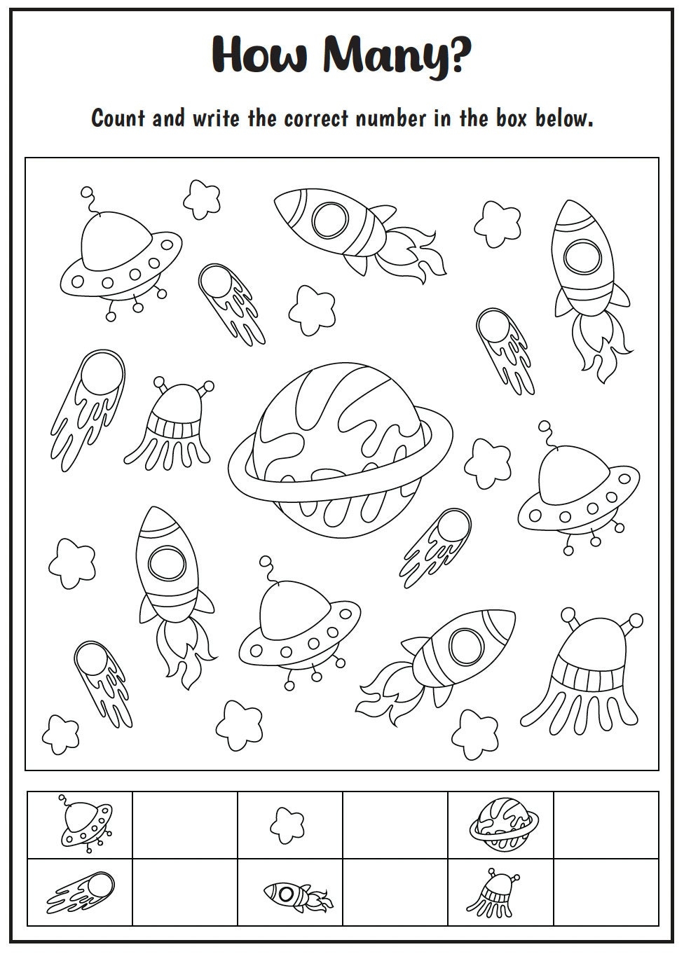 Preschool Space Activity Worksheets Fun Learning Pack PDF Etsy
