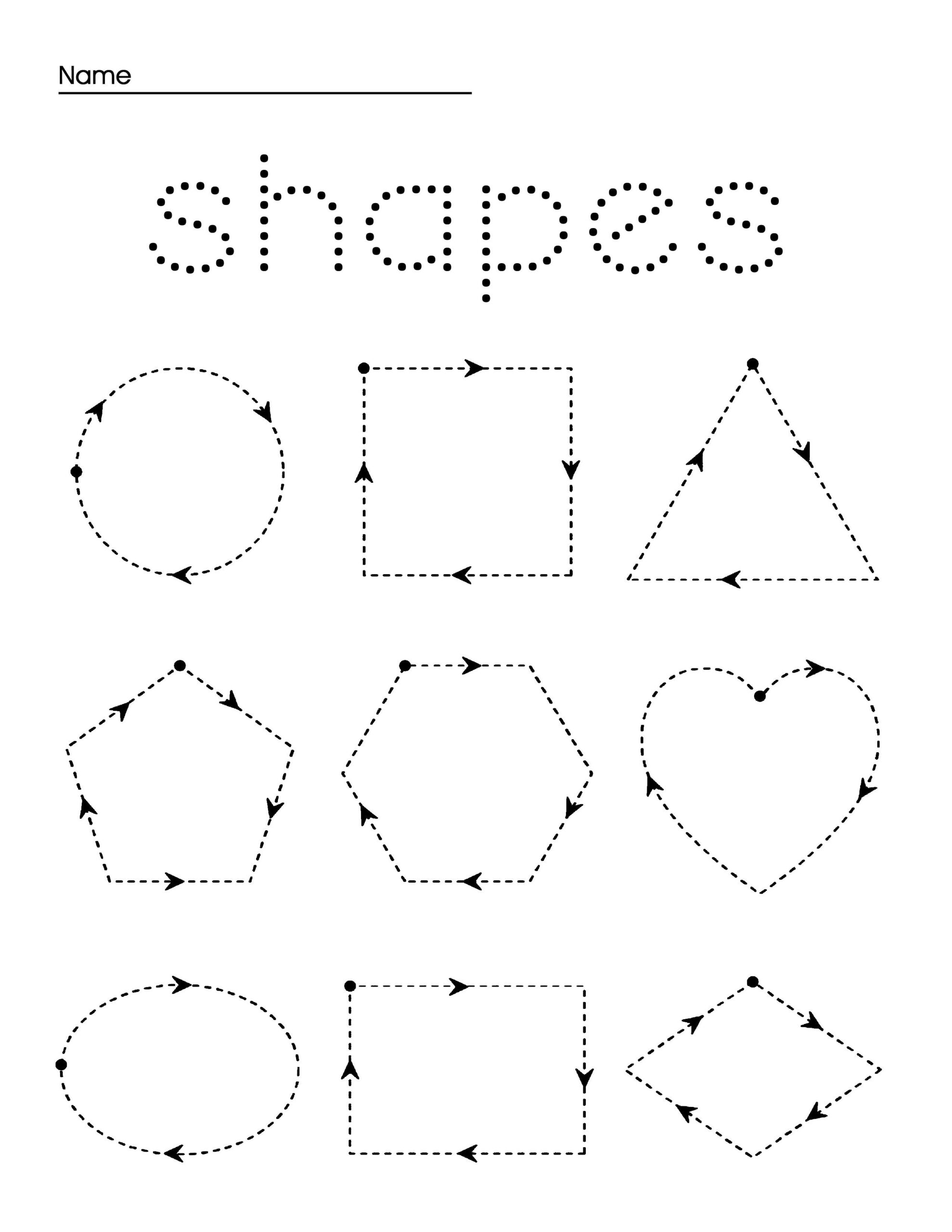 free printable preschool worksheets tracing shapes