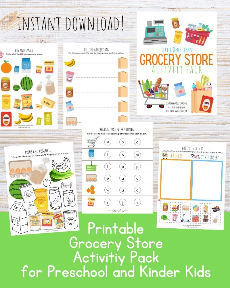 Printable Grocery Store Activity Pack For Preschool And Kindergarten Kids Etsy Printable Grocery Store Activity Pack For Preschool And Kindergarten Kids Etsy