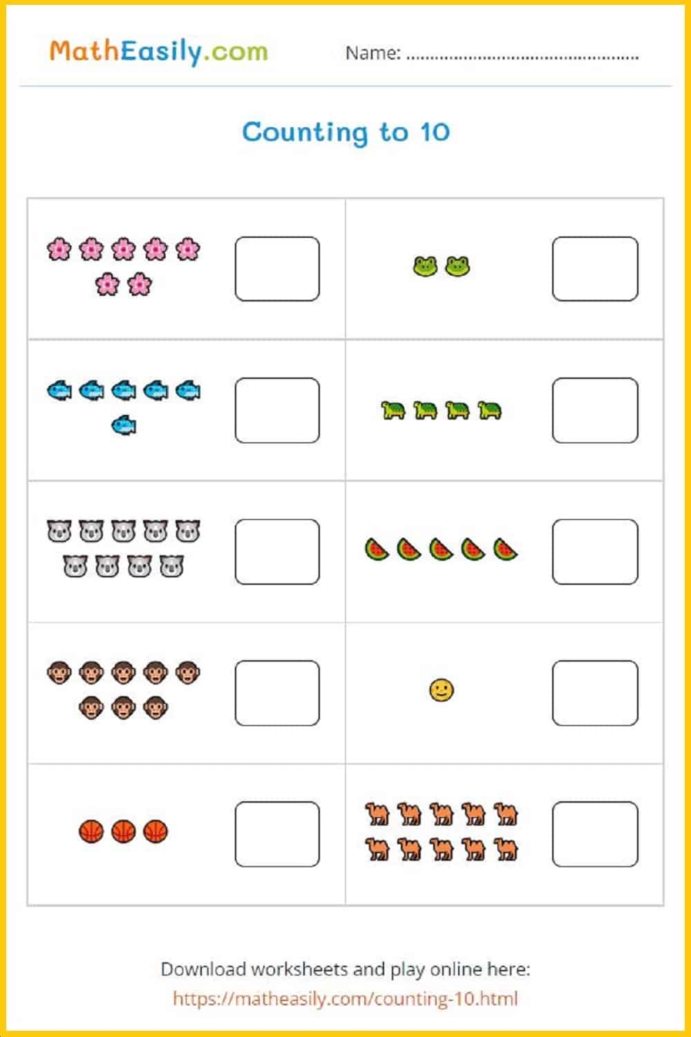 preschool printable math worksheets
