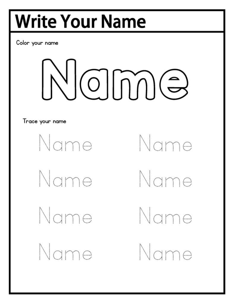printable custom name tracing worksheets for preschool