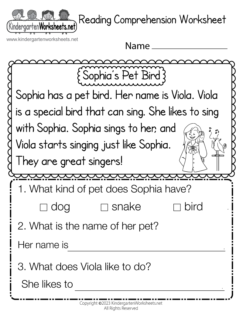 Printable Reading Worksheets For Preschoolers